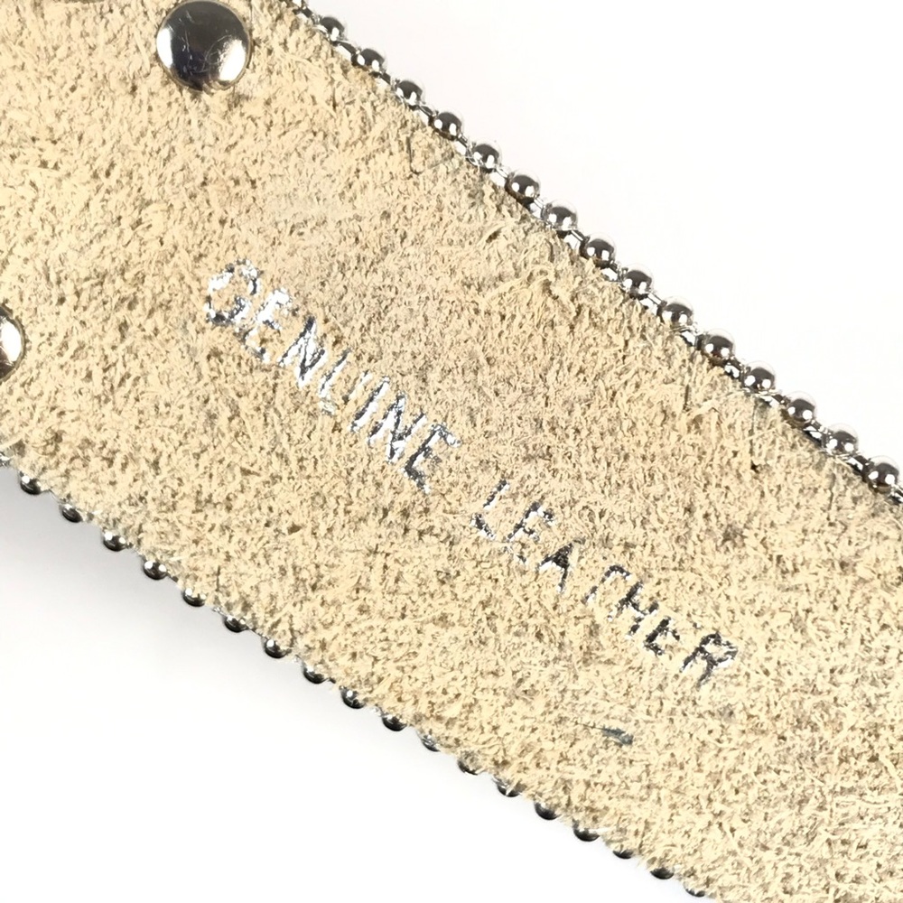 Vintage Black Studded Western Belt with Silver Buckle - Picture 2 of 5